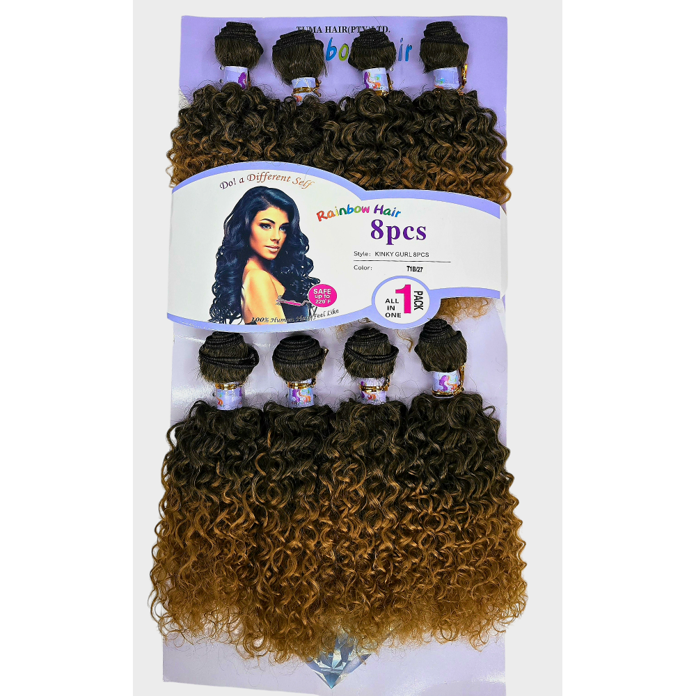 Rainbow Kinky Curl #T 1B 27